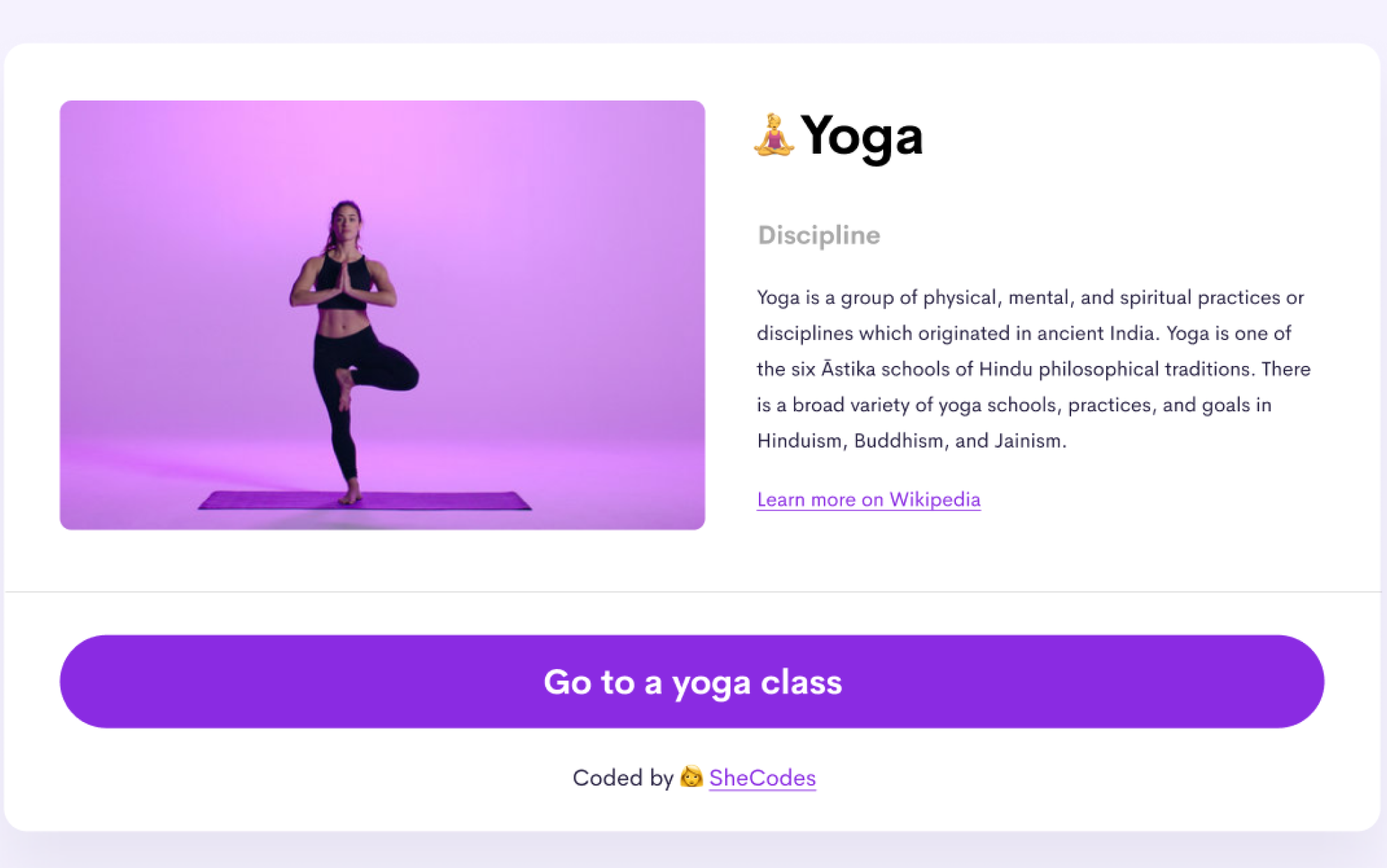 Yoga app project