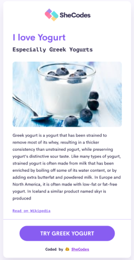 yogurt app project